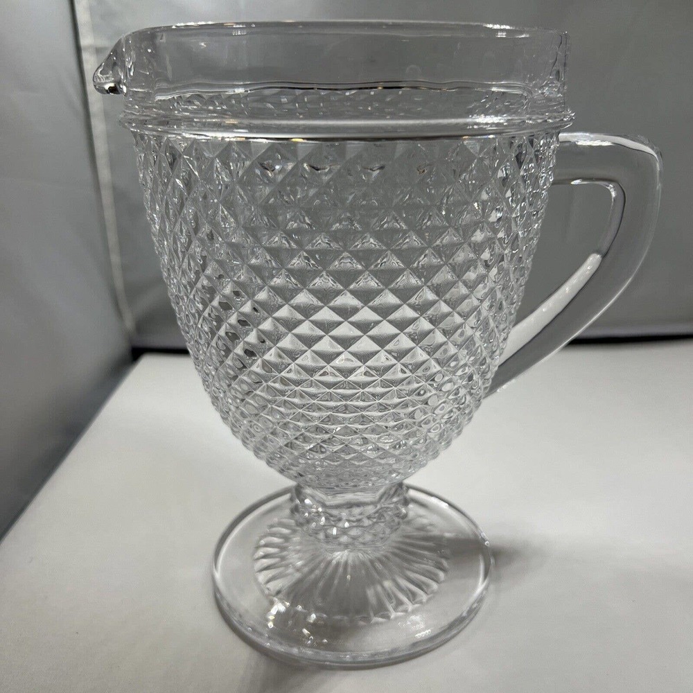 Ivima Diamond Point Clear Pitcher, 7 7/8"
